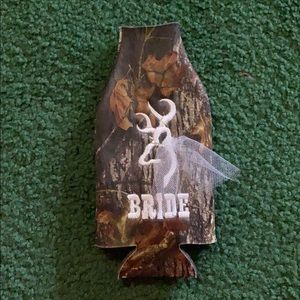Browning Buckmark Logo Bride Bottle Camo Koozie